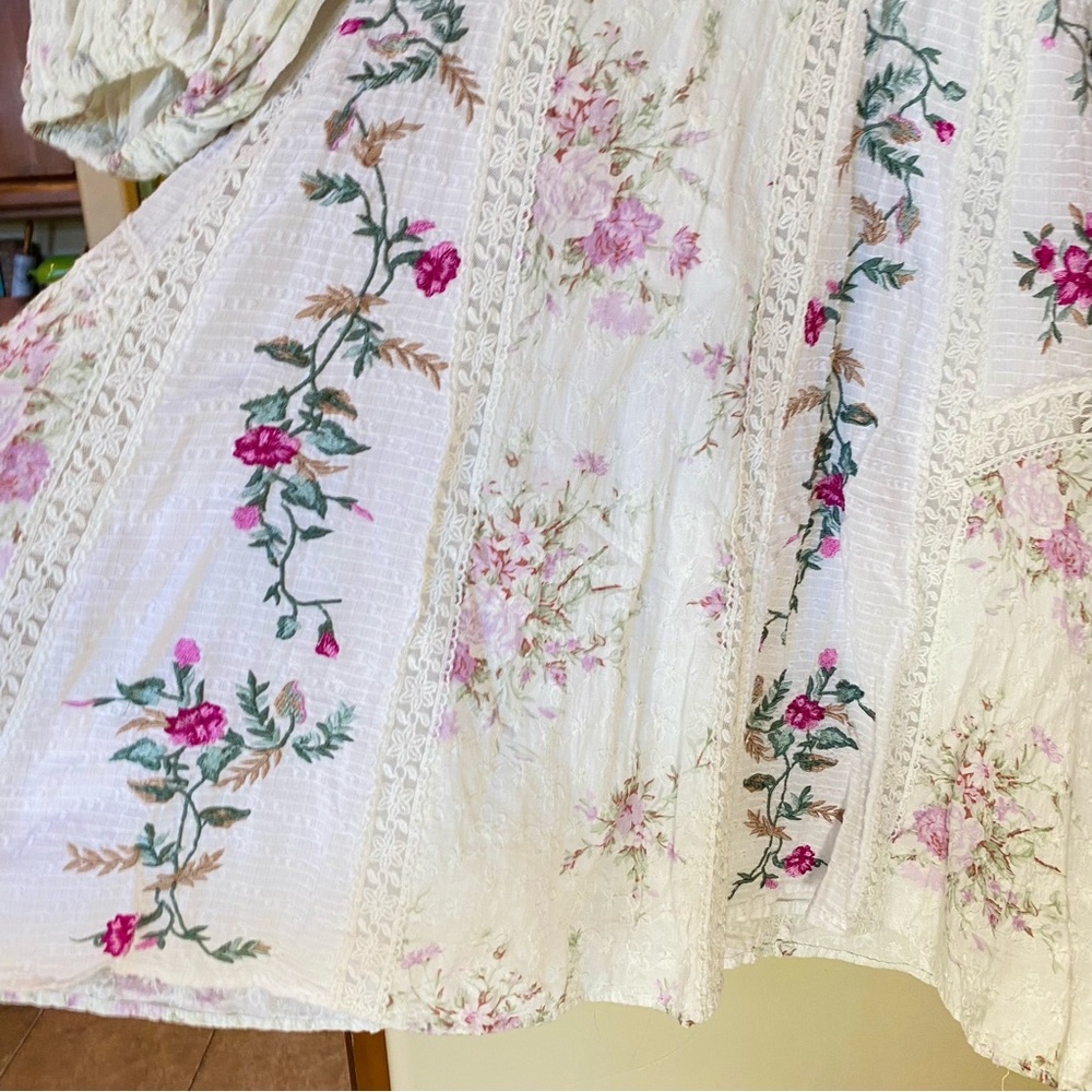 ASOS Edition Floral Embroidered Puff Sleeve Mini Dress - Picture 7 of 16